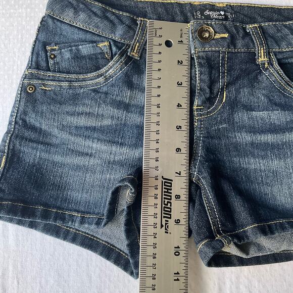 Sequin Heart Women’s Denim Short Shorts size 1 (XS), Jeans Blue - Picture 5 of 9